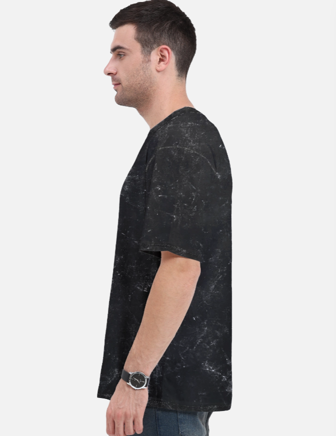 Unisex Acid Washed Oversized Tee (Black)