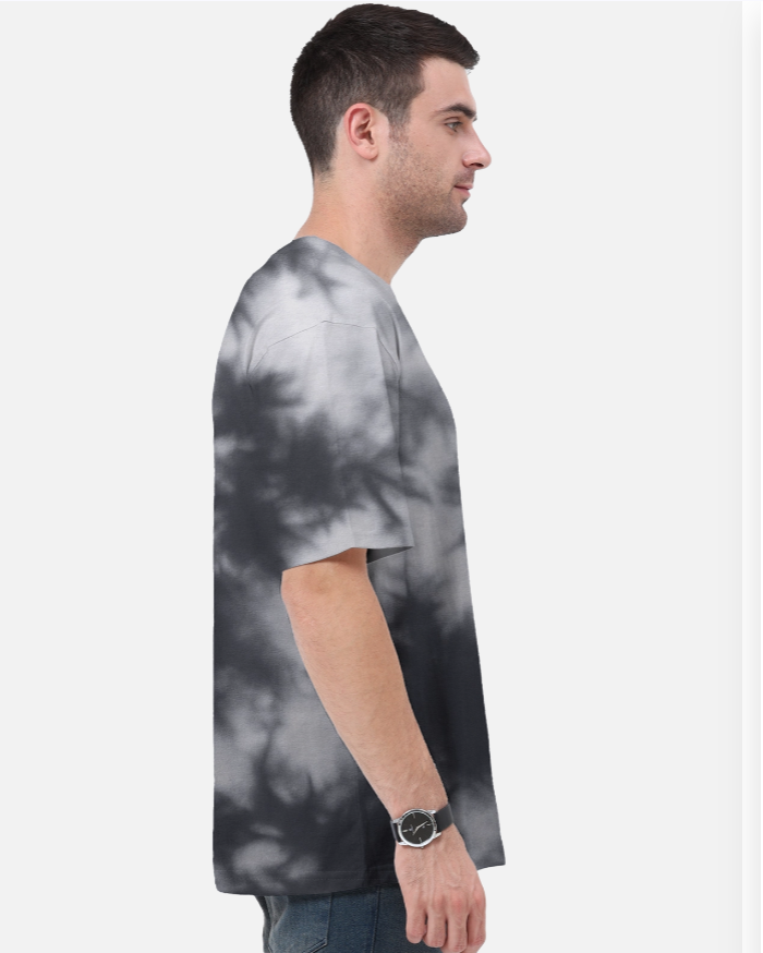 Unisex Tie Dye Oversized T-Shirt (White & Black)