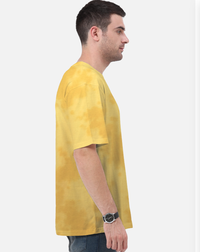 Unisex Tie Dye Oversized T-Shirt (Yellow)