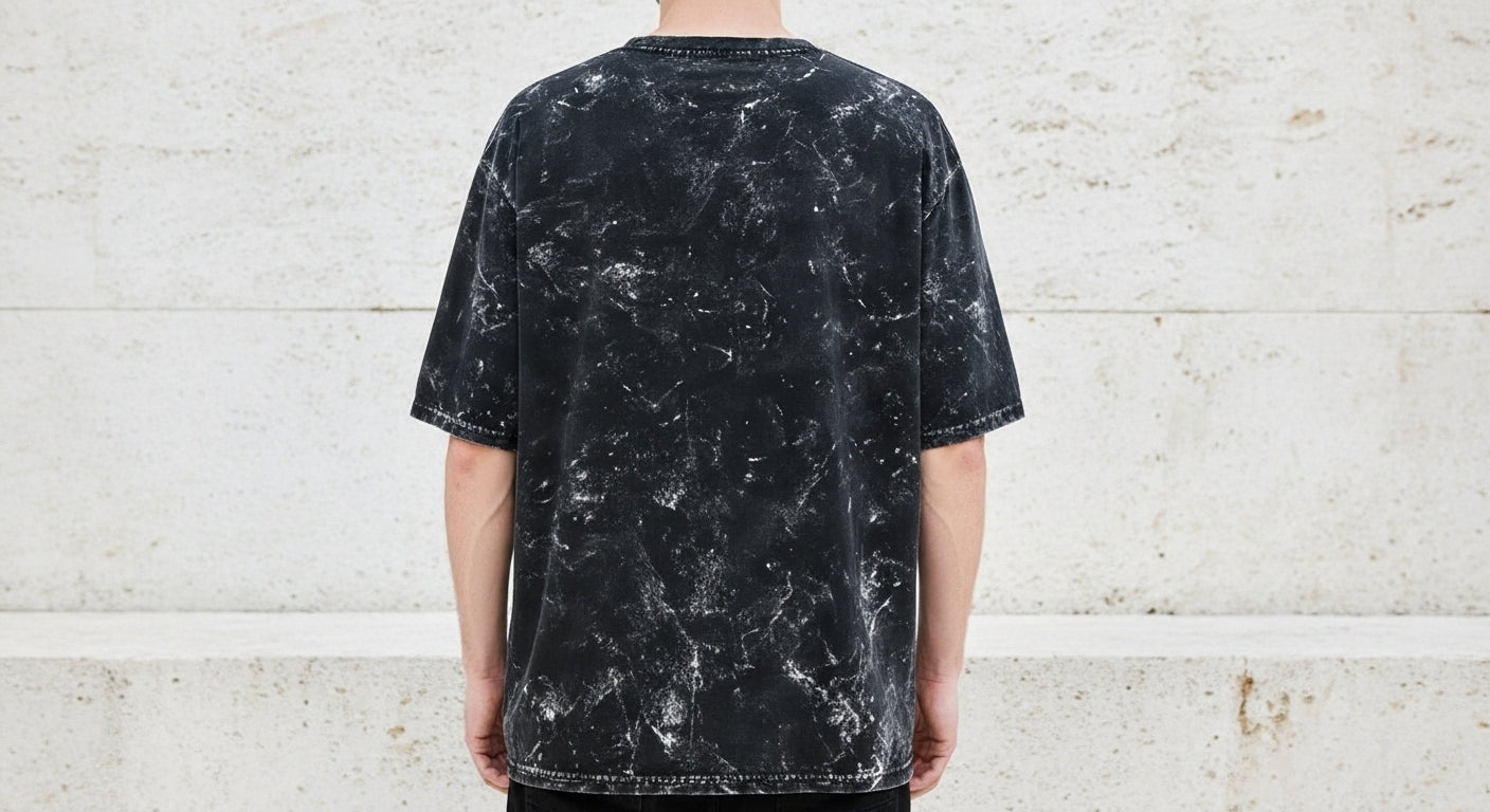 Men's Acid Washed Oversized Tee Black