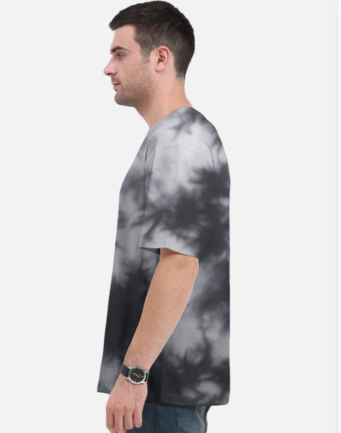 Unisex Tie Dye Oversized T-Shirt (White & Black)