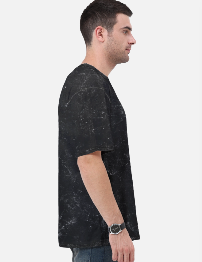 Unisex Acid Washed Oversized Tee (Black)